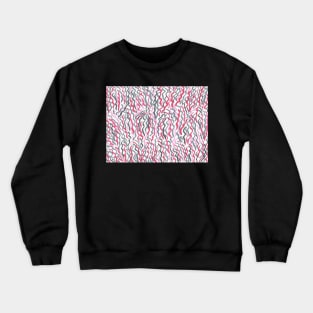 Red and Black Squiggles Abstract Crewneck Sweatshirt